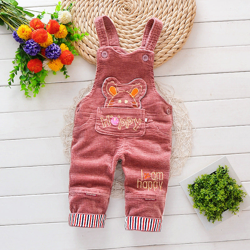 Infant Jeans Little Kids Cartoon Cute Suspenders Toldder Causal Trousers - Minihomy