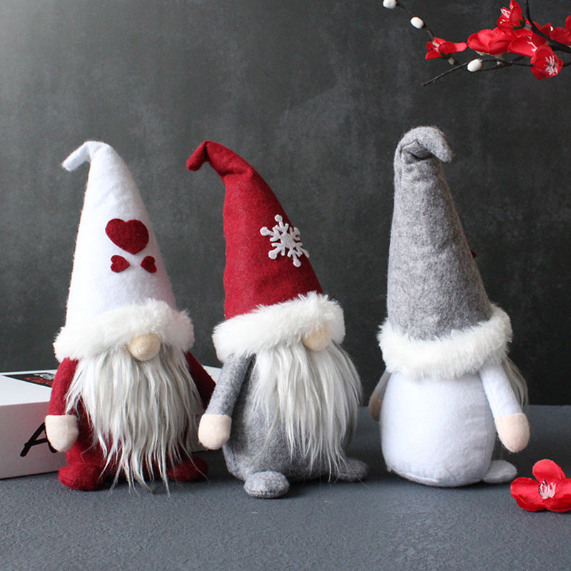 Creative Hooded Faceless Doll Holiday Dwarf Santa Claus Plush Decoration Ornaments - Minihomy