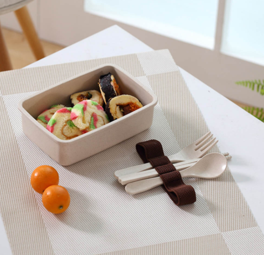 Lunch Box Bamboo Fiber Microwave Oven Bento - Minihomy