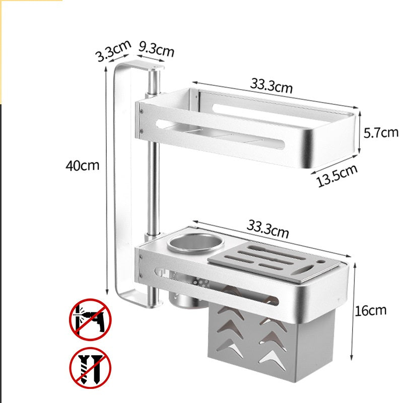 Kitchen Shelf Corner Rotation Seasoning Rack Wall Hanging Rotary Storage - Minihomy