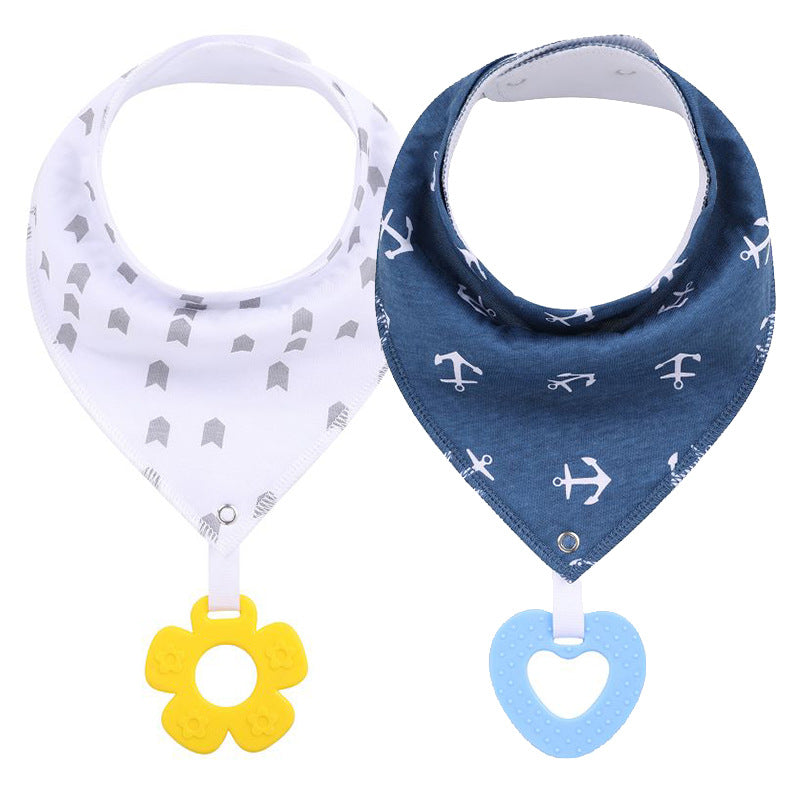 Baby Teether Triangle Baby Bandana Drool Bibs and Teeth Toys