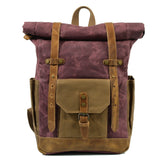 Retro contrast color waterproof rucksack