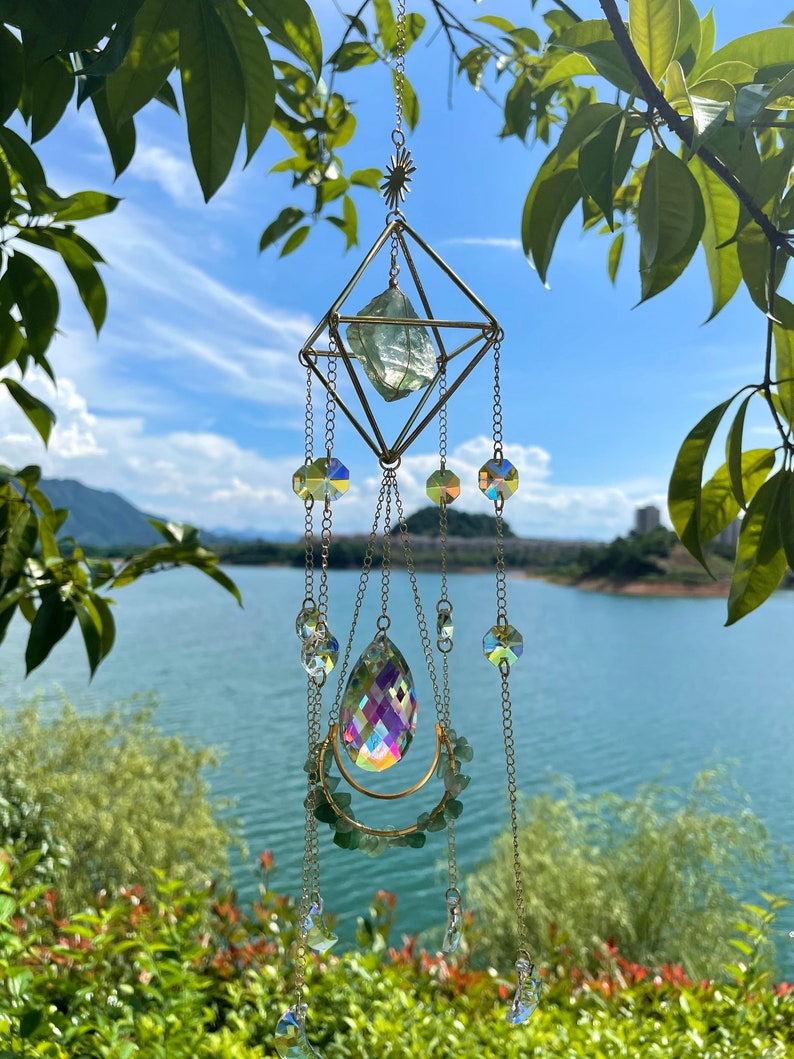 Crystal Hanging Sun Catcher Aurora Gem Crystal Prism - Minihomy