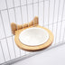 Pet Supplies Ceramic Bowl Solid Wood Stand - Minihomy