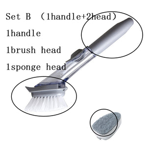 2 In1 Long Handle Cleaning Brush With Removable Brush Head