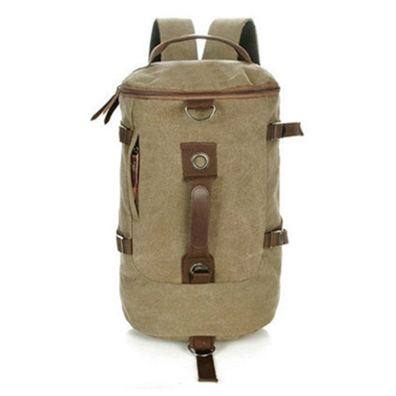 Large Capacity Travel Mountaineering Backpack Bags Canvas Bucket Shoulder Bag - Minihomy