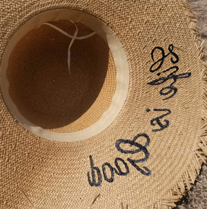 Summer vacation straw hat female visor letter Raffia lady beach hat
