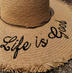 Summer vacation straw hat female visor letter Raffia lady beach hat