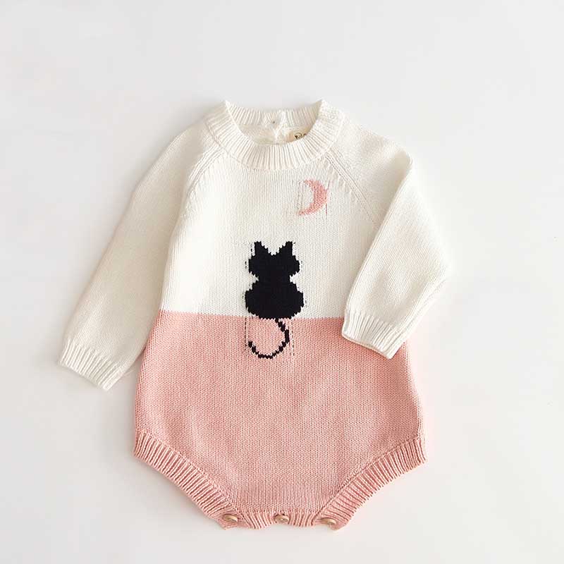 Girls' baby knitted wool jumpsuit romper