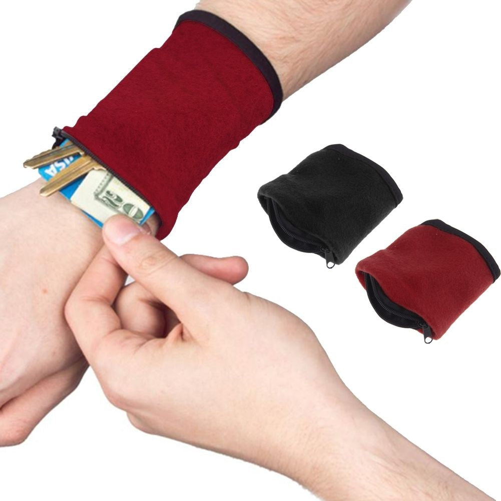 Wrist Wallet Pouch - Fitness Band Wristbands for Travel, Cycling, and Sports