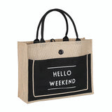 Jute button tote