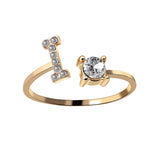 Adjustable 26 Initial Letter Ring Fashion Jewelry For Women