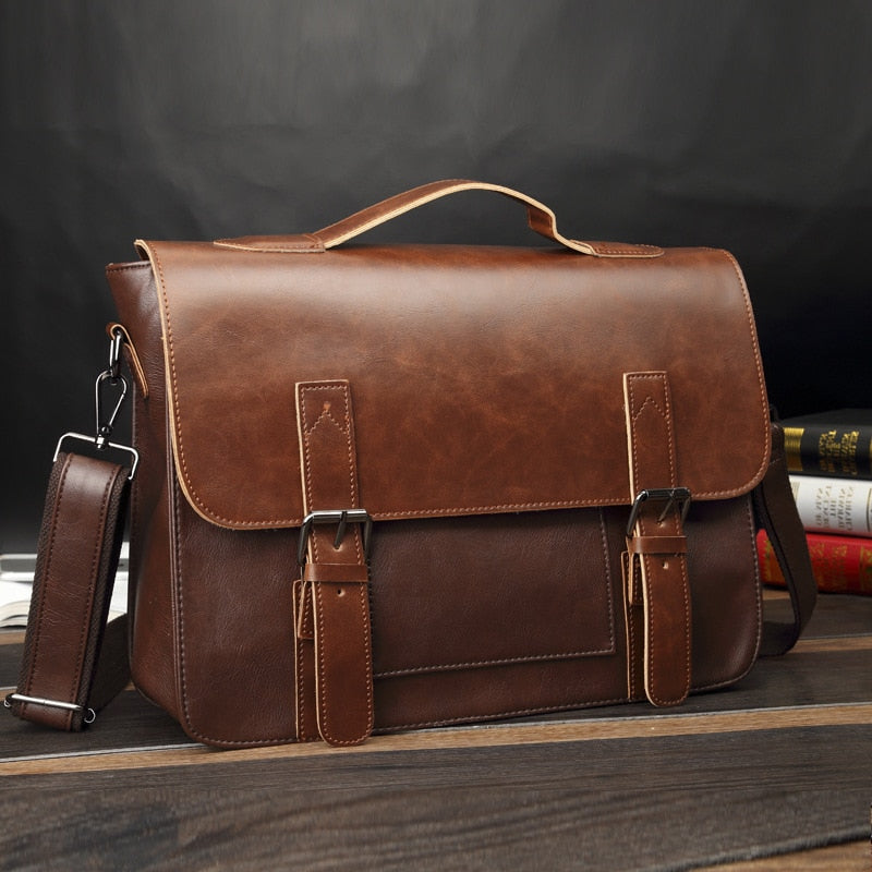 Leather Business Handbag Laptop Briefcases for Men