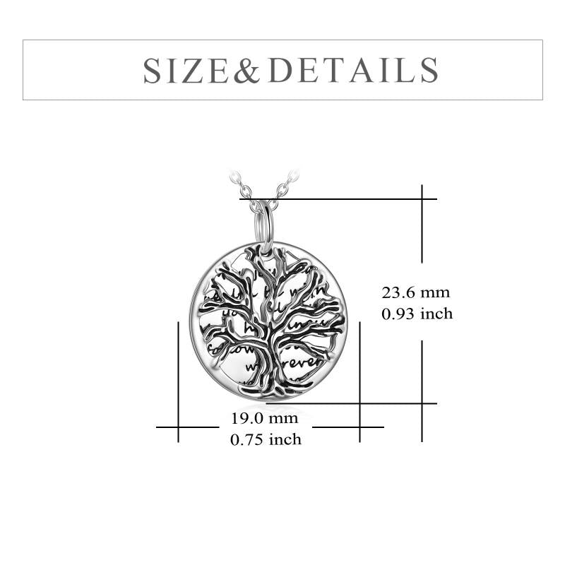 Tree of Life Necklace Sterling Silver Best Wishes to Friend Pendant Jewellery Gifts for Women Men Friends