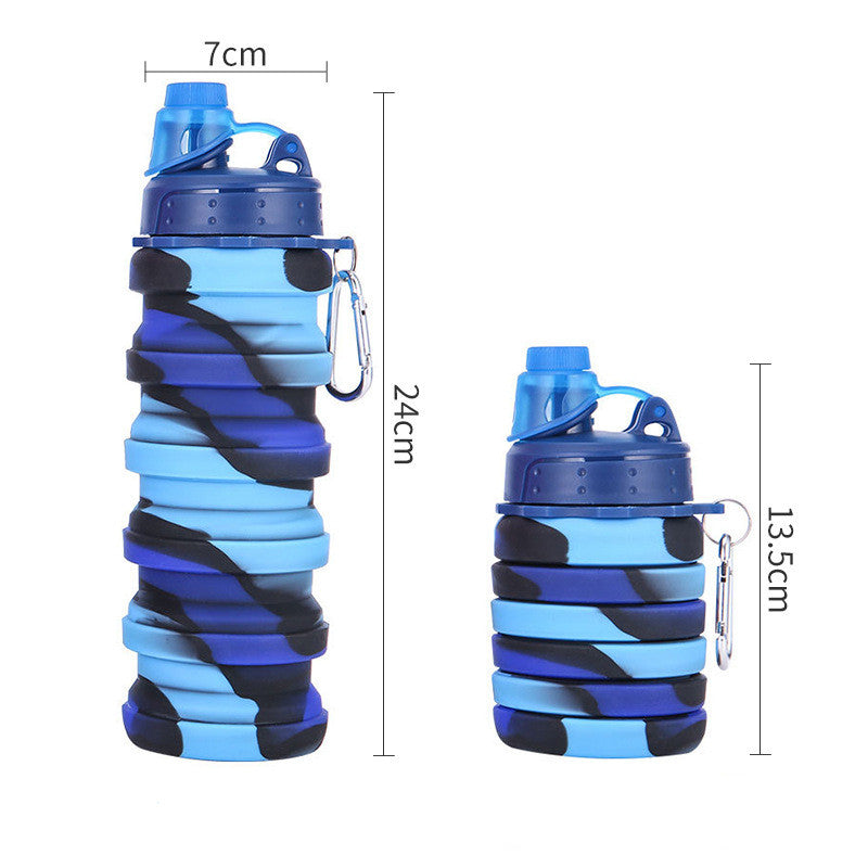 Foldable Water Bottle Leakproof Fold Silicone Cute Water Bottles Kids Cup with Straw - Minihomy