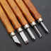 Mahogany 6 Sticks Carving Knife Handmade Woodcut Knife Eraser Engraving Set Woodcarving Tool - Minihomy