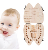 Wooden Baby Tooth Box Organizer Deciduous Teeth Storage