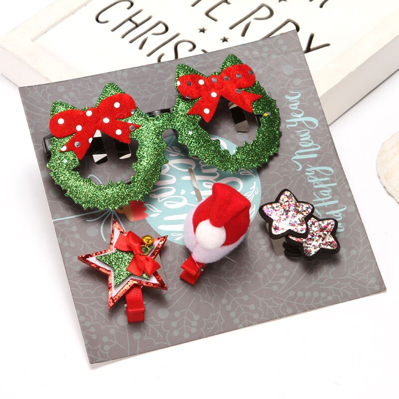 Cute Cartoon Hairpins Christmas Barrettes Hair Clips Kids Hair Ornament Christmas gift set - Minihomy