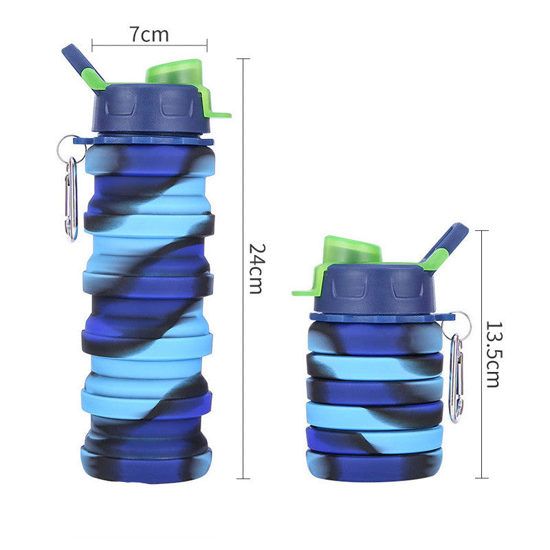 Foldable Water Bottle Leakproof Fold Silicone Cute Water Bottles Kids Cup with Straw - Minihomy