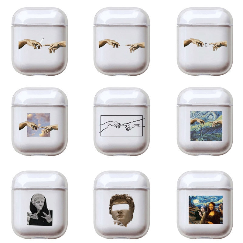 Transparent airpods protective cover art pattern Phone Case For Apple Airpods 2/1 Cover