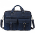 Genuine men''s bags retro men''s business bags briefcase cowhide oblique Bag 15.6 inch Laptop Bag