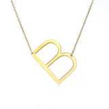 Fabulous Rose Gold Plated Stainless Steel Initial Letter Pendant Necklace - Minihomy