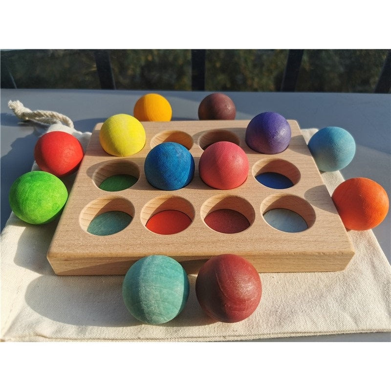 Wooden children's track ball smart educational toy