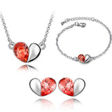 Crystal Heart Jewelry Set