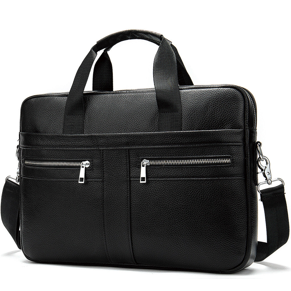 Business Leather Briefcase Men's Foreign Trade First Layer - Minihomy