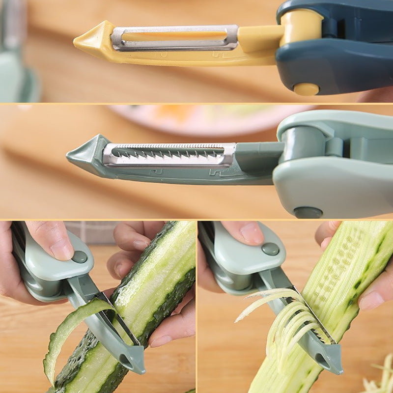 Fruit Peeler Paring Knife Two-in-one Fruit Vegetable Grater Scraper Multi-Functional Kitchen Cooking Tool - Minihomy