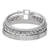 Titanium Steel Bracelet Set Male Personality Woven Open Bracelet