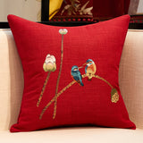 Chinese Embroidered Throw Pillow Sofa Cover Pillow Without Core - Minihomy