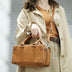 Insts Niche Brown Vintage Handmade Leather Suitcase Bags In Large Capacity Cowhide - Minihomy