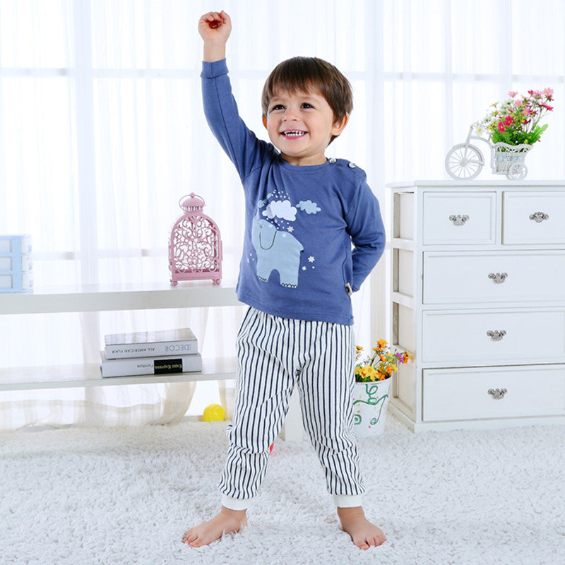 Children's Home Wear Long Sleeve Baby Thermal Pajamas Baby Underwear Set Kids