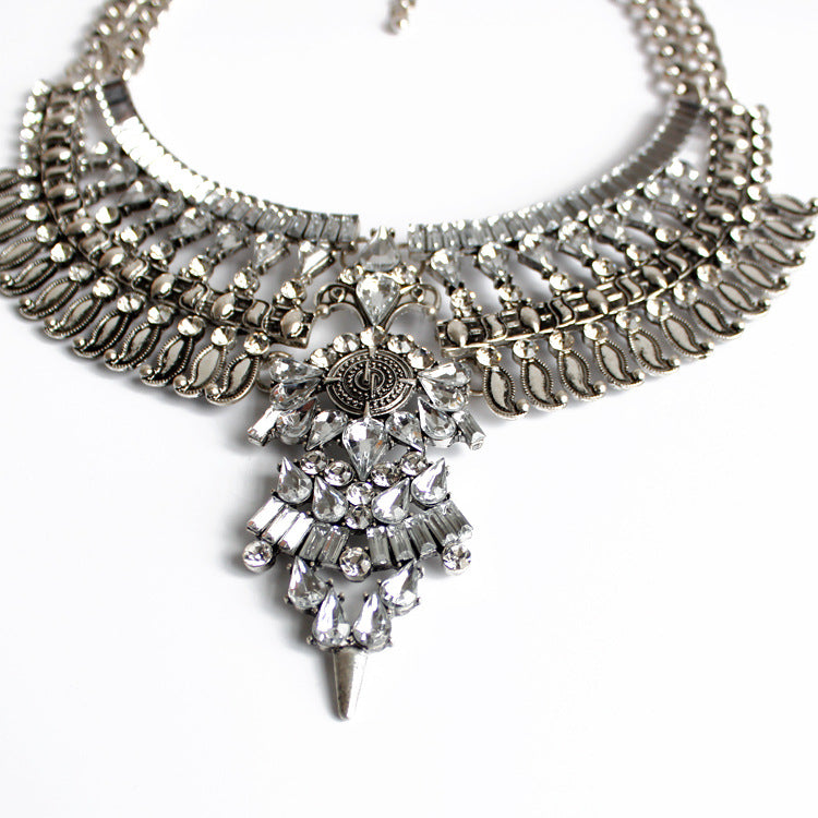 Alloy Diamond Short Crystal Necklace - Minihomy