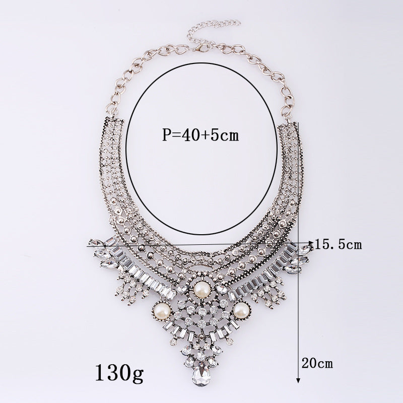 Alloy Diamond Short Crystal Necklace - Minihomy