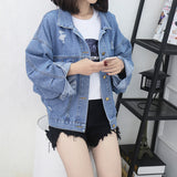 Ripped Sequined Denim Jacket Women Jacket Top