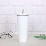 Creative Coffee Cup with Stainless Steel Straw Cup