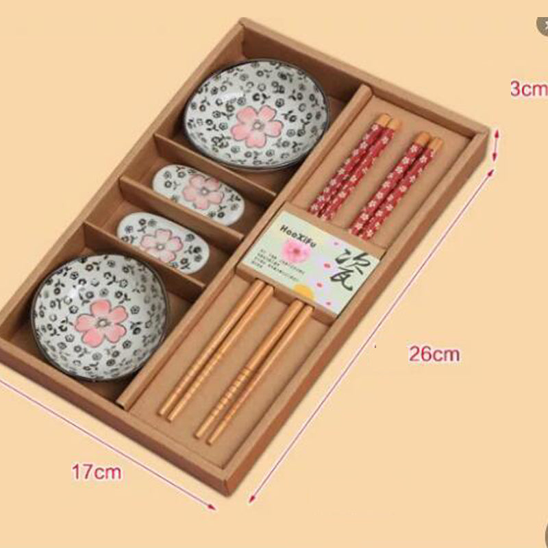 Japanese Ceramic Plate Chopsticks Tableware Set