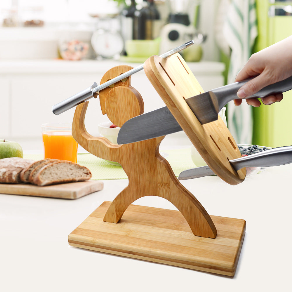 Humanoid Creative Maple Wooden Knife Holder - Minihomy