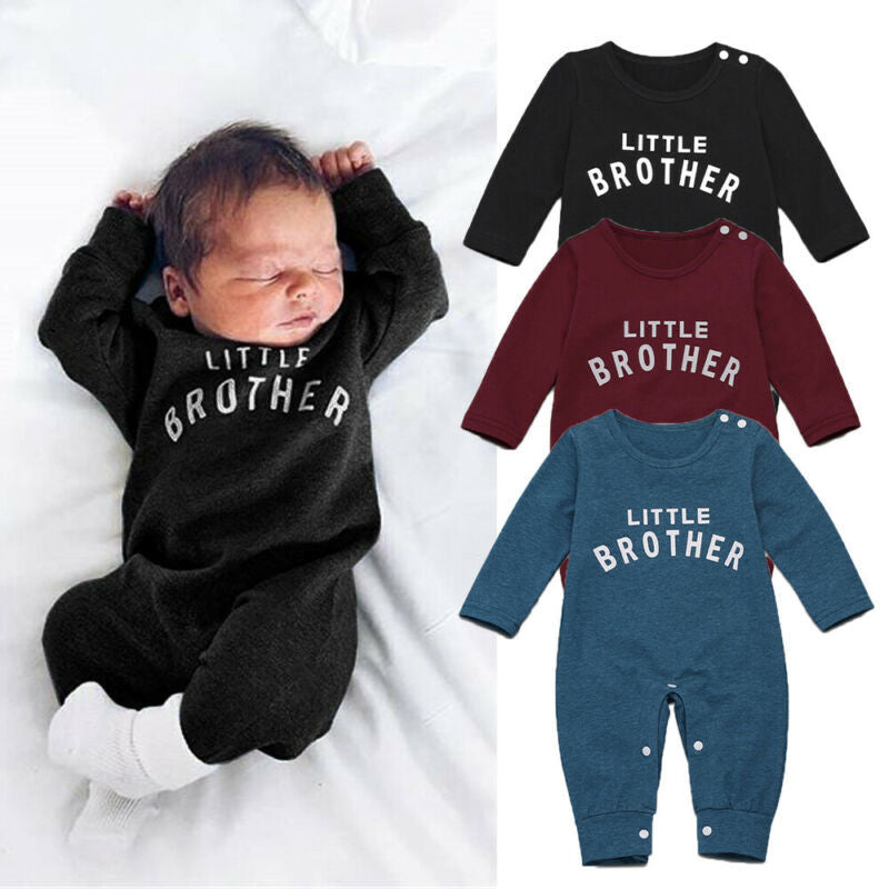 Male Alphabet Long Sleeved Romper Newborn Baby Jumpsuit