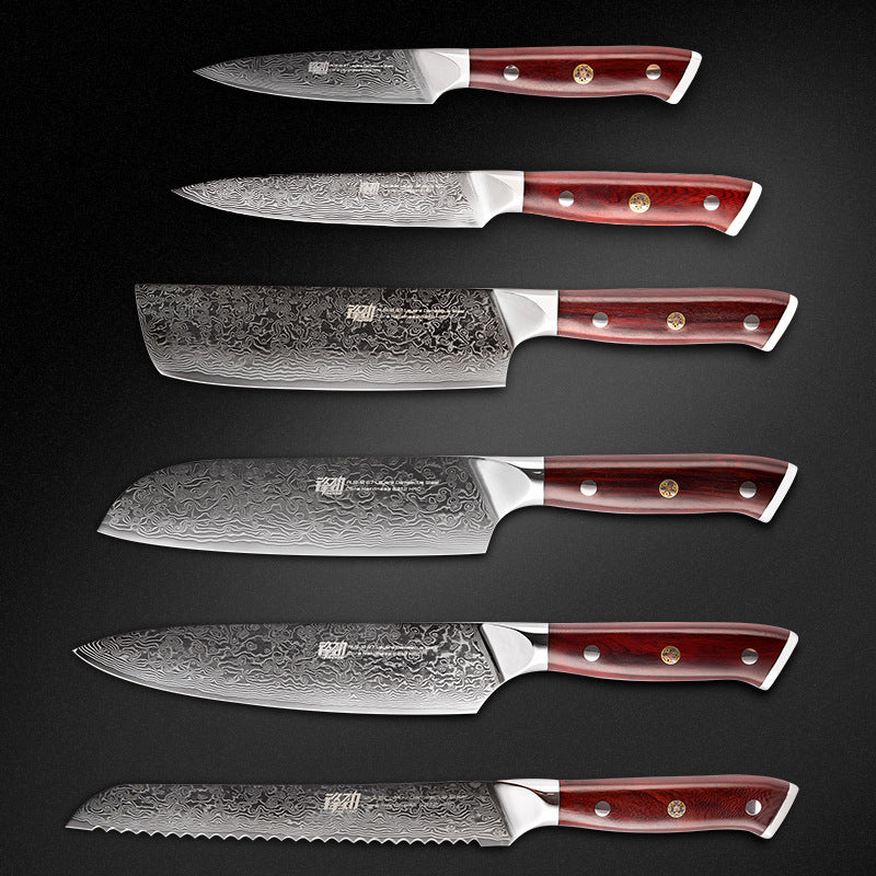 Damascus Chef Knife Set (6 Piece) - Kitchen Essentials - Minihomy