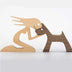 Wood Dog Ornament Sculpture Home Decoration