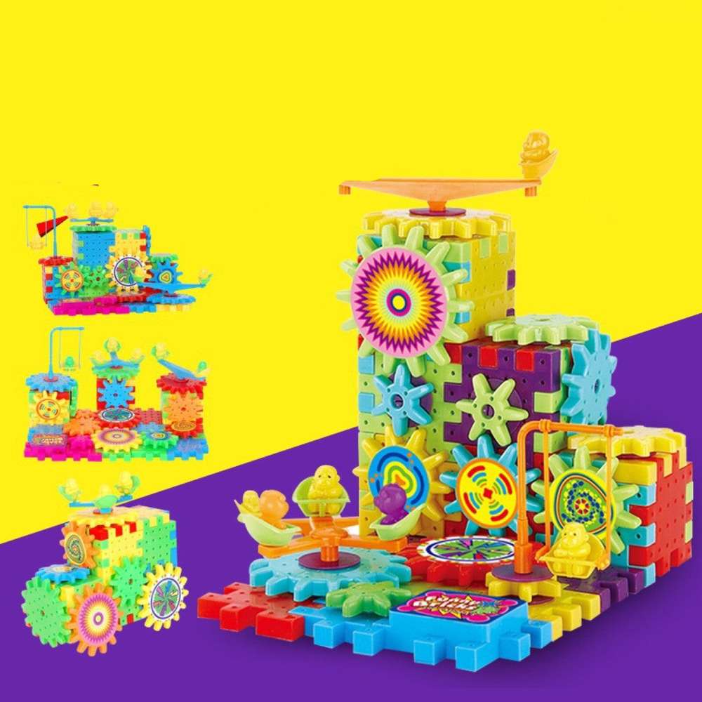 Electric Gears 3D Model Building Kits Plastic Brick Blocks Educational Toys for Kids - Minihomy