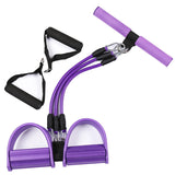 Pedal Tension Device Three Tube Removable Foot Stretch Rope Leg Crunches Tension Rope