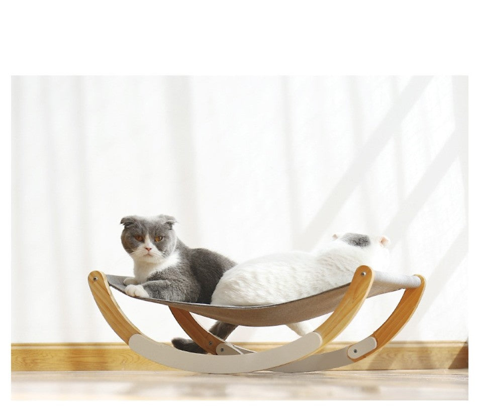 Solid Wood Cat Rocking Hammock Dual Purpose