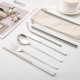 7-piece Set Of Creative Titanium-plated Environmentally Friendly Portable Tableware