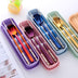 Portable Student Tableware Box Set Cute Chopsticks Spoon Fork Stainless Steel Three-Piece Single Travel