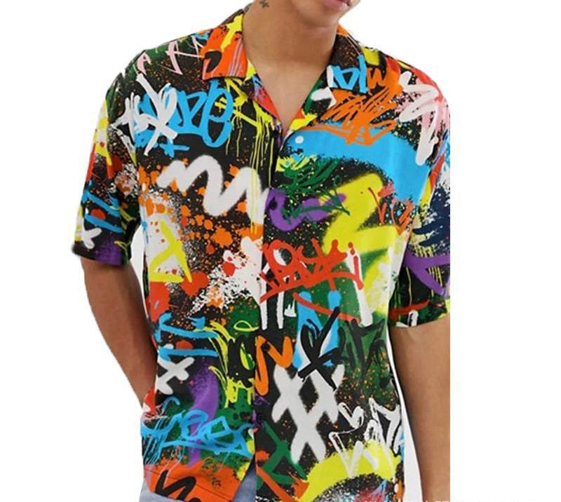 Men's Short Sleeve Printed Shirt Summer Hawaiian Beach Men's Shirt - Minihomy