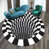 3D Vortex Carpet Black White Grid Bottomless Hole Illusion Anti-Slip Rug - Minihomy